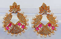 Thumbnail for AD Ruby Designer White Stone Earrings - Distacart