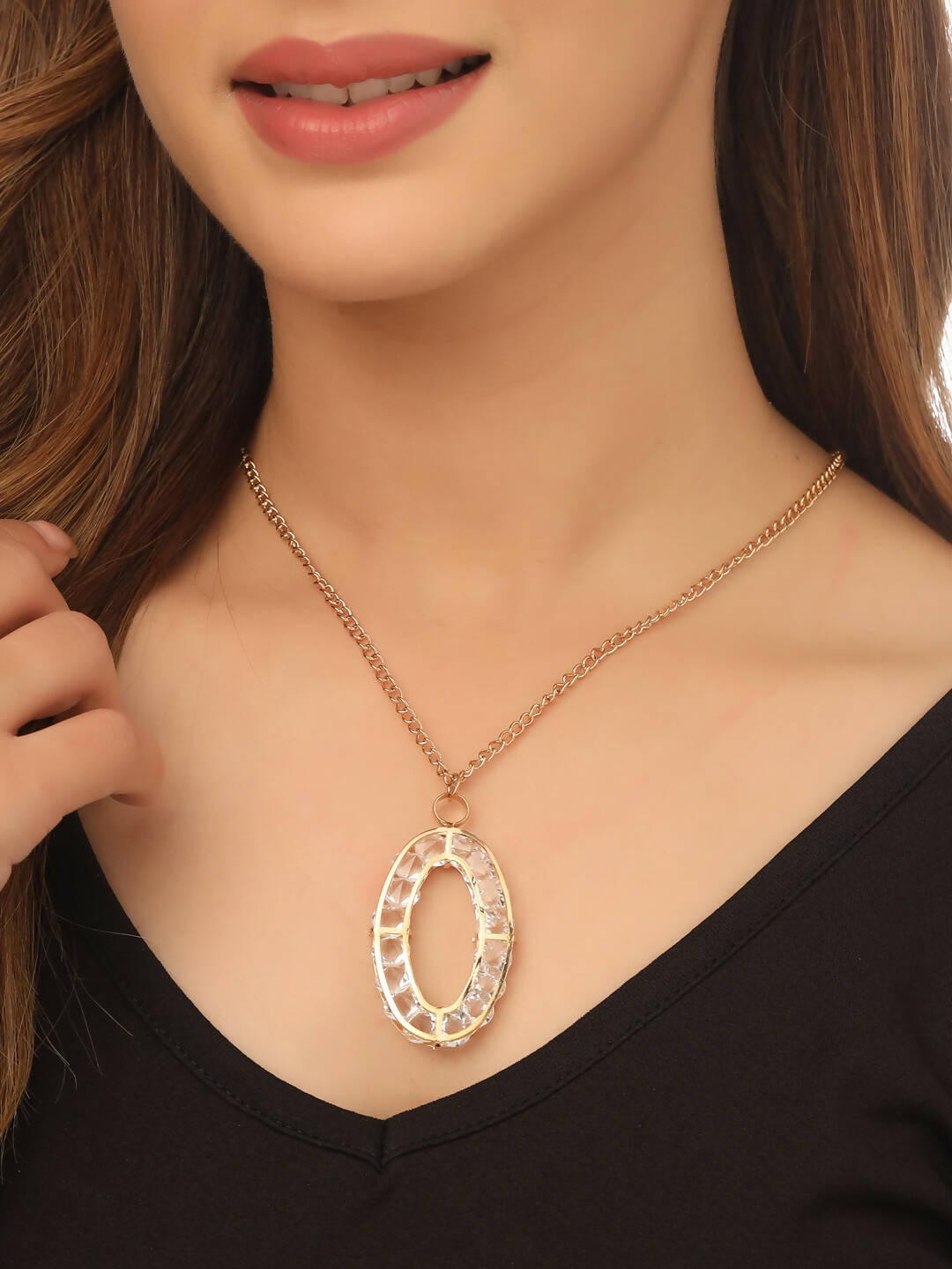 NVR Women Gold-Plated Oxidised Bohemian Necklace - Distacart