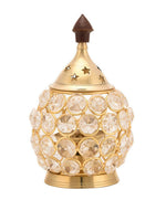 Thumbnail for Craftvatika Gold Toned Brass Decorative Akhand Diya Oil Lamp - Distacart