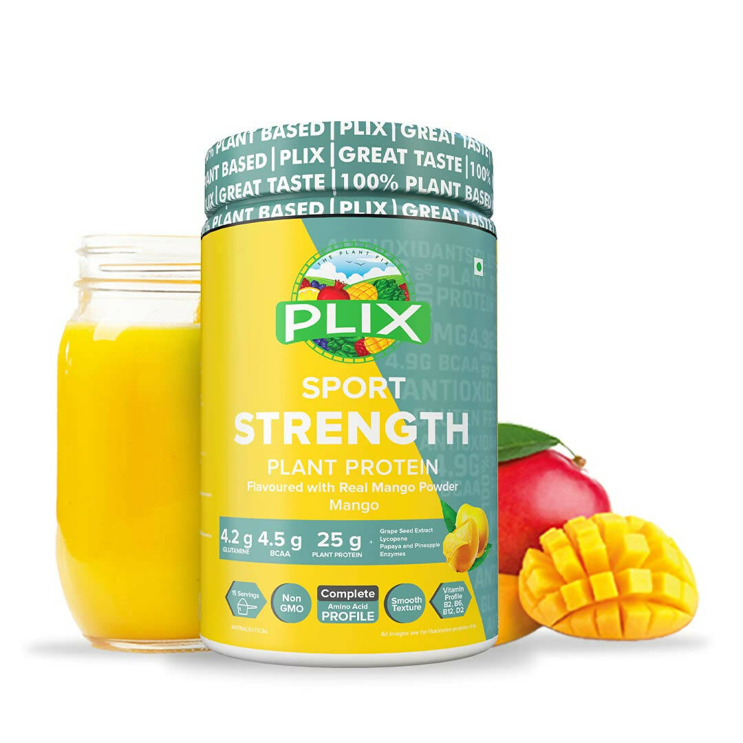 PLIX The Plant Fix Strength Vegan Plant Protein Powder - Mango - Distacart