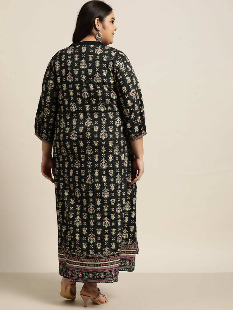 Juniper Women`s Dark Blue Rayon Fusion Wear Printed A-line Dress - Distacart