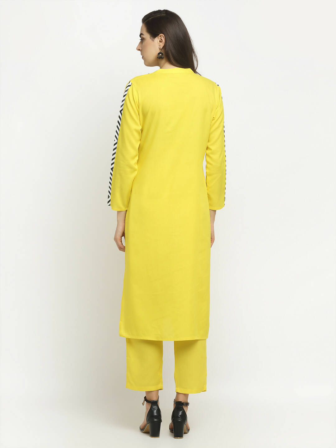Rudra Bazaar Yellow Yoke Kurta with Pyjamas - Distacart
