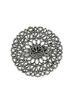 Thumbnail for NVR Women Oxidised Silver-Plated Adjustable Finger Ring - Distacart