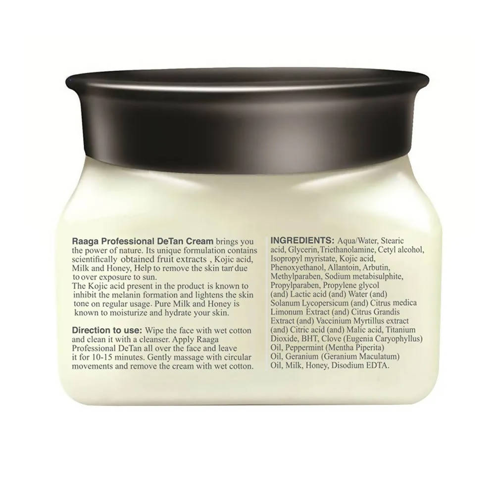 Raaga Professional De Tan Removal Cream With Kojic & Milk - Distacart