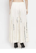 Thumbnail for Mominos Fashion Moeza Reyon Cotton White Color Mirror Work Palazzo