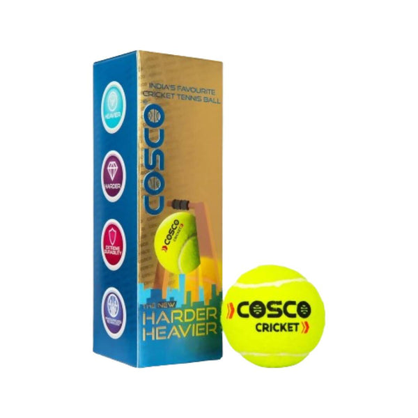 Cosco Light Cricket Tennis Balls (Pack of 3) - Distacart