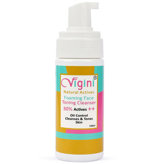 Vigini Natural Actives Foaming Face Toning Cleanser Face Wash for Men & Women - Distacart