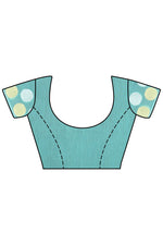 Thumbnail for Mimosa Women's Turquoise Blue Kanchipuram Cotton Saree - Distacart