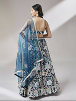 Thumbnail for House of Panchhi Navy blue Net Sequinse Work Lehenga & Blouse with Dupatta - Distacart