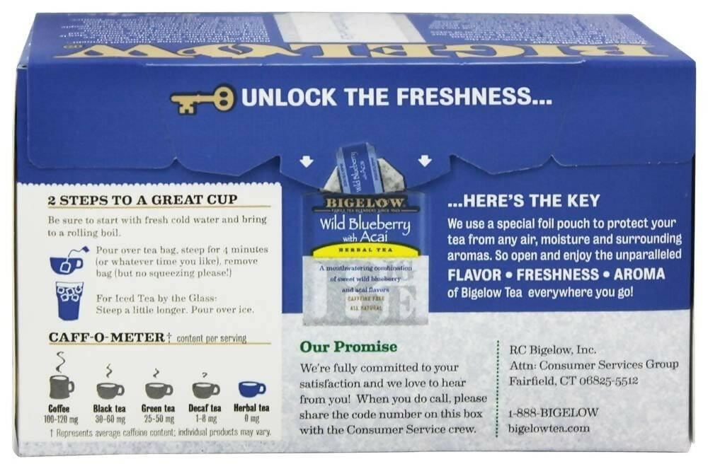 Bigelow Tea Wild Blueberry With Acai Herbal Tea With Freshness & Aroma Caffeine Free - Distacart