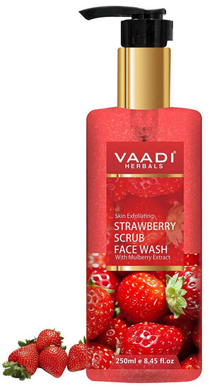 Vaadi Herbals Skin Exfoliating Strawberry Scrub Face Wash with Mulberry - Distacart