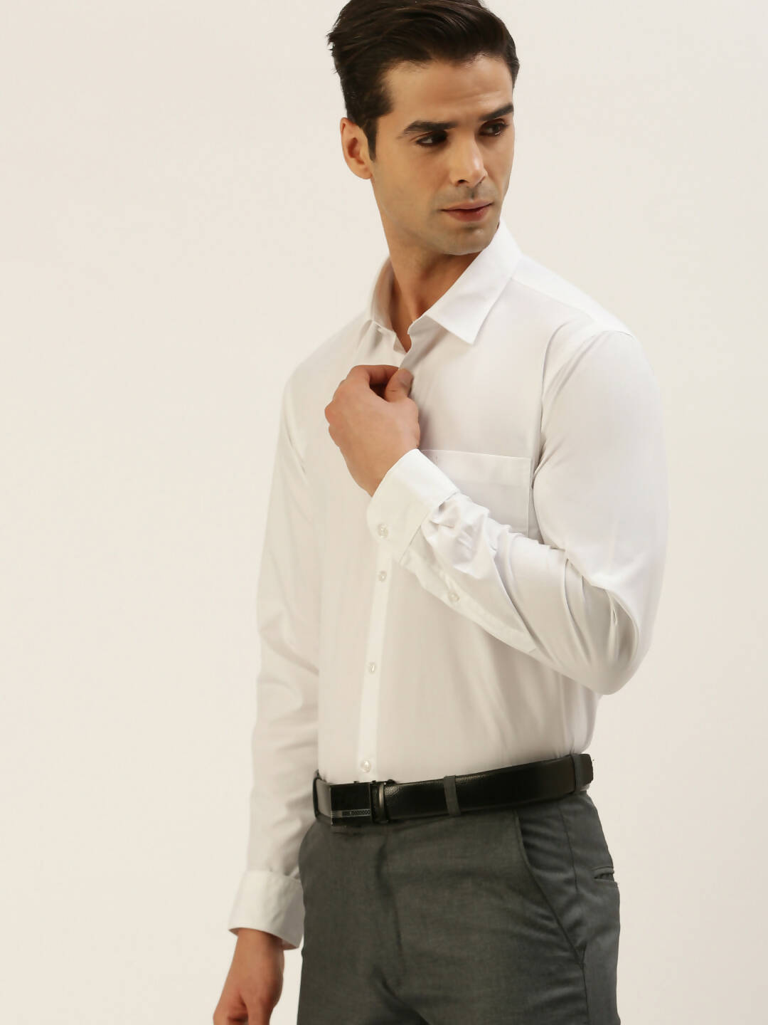 Ramraj Cotton Mens Full Sleeve Formal Poly Cotton White Shirt - Distacart