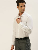Thumbnail for Ramraj Cotton Mens Full Sleeve Formal Poly Cotton White Shirt - Distacart