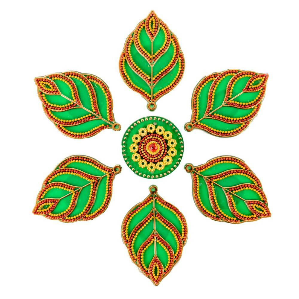 Kundan HandiKrafts Leaf Rangoli Green (Baby) - Distacart
