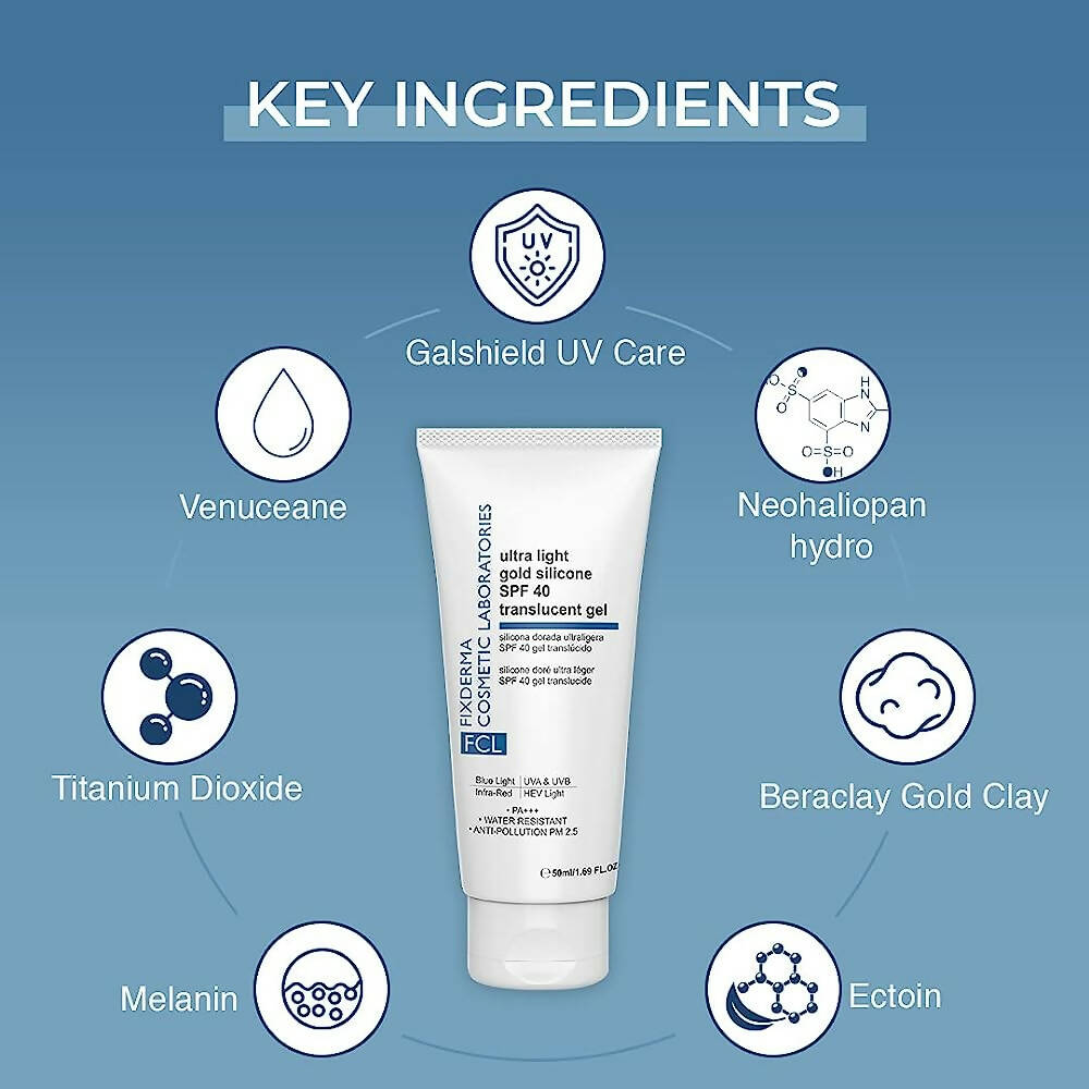 FCL Ultra Light Gold Silicone SPF 40 Translucent Gel - Distacart