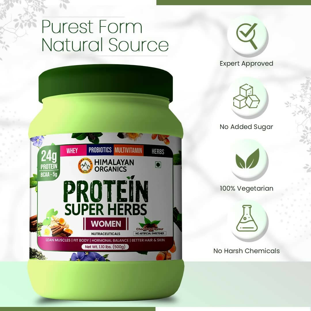 Himalayan Organics Protein Super Herbs Women Powder Chocolate Flavour - Distacart