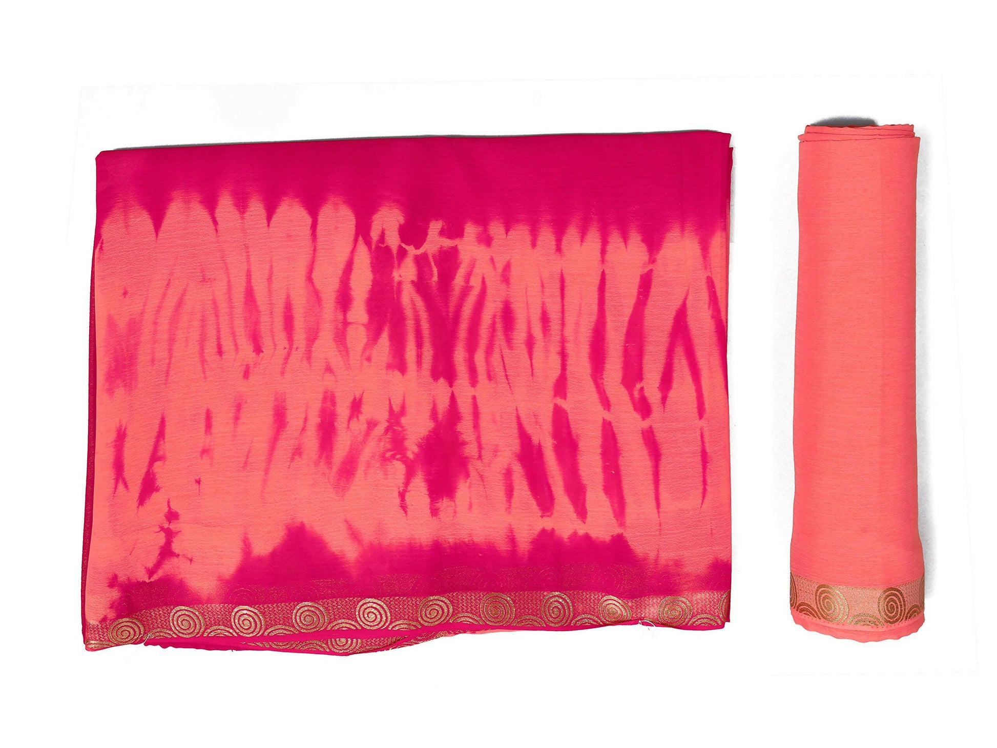 Mimosa Women's Pink Banarasi Chiffon Silk Saree - Distacart