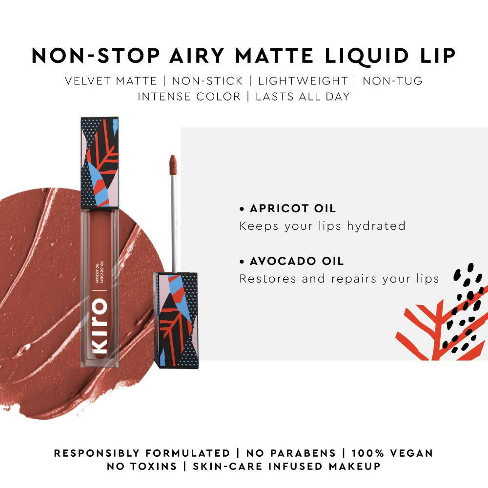 Kiro Airy Matte Liquid Lipstick - Scarlet Poppy (Cherry Red) - Distacart