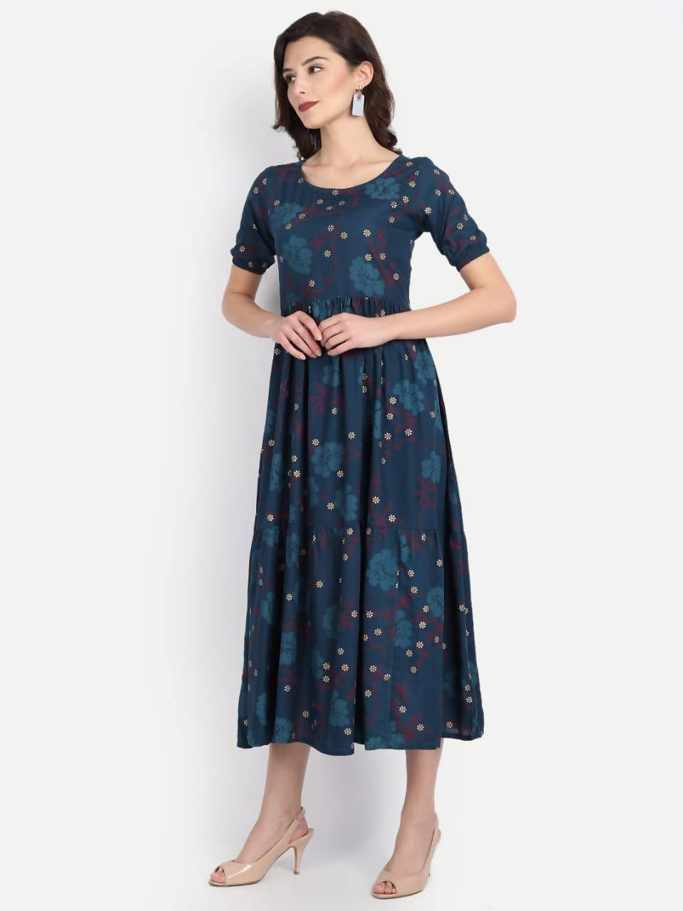 Vamika Rayon Blue Party Wear Kurti