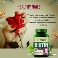 Thumbnail for Organics Biotin 10,000 mcg For Hair, Nails & Skin Nutraceutical Tablets
