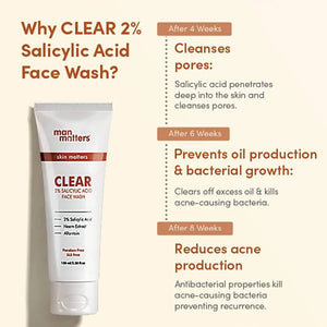 Man Matters Clear 2% Salicylic Acid Face Wash for Men