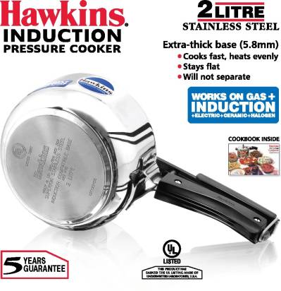 Hawkins Stainless Steel 2 L Induction Bottom Pressure Cooker (HSS20) - Distacart