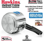 Thumbnail for Hawkins Stainless Steel Tall 3 L Induction Bottom Pressure Cooker (HSS3T) - Distacart