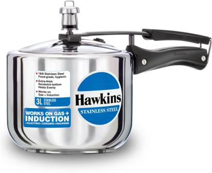 Hawkins Stainless Steel Tall 3 L Induction Bottom Pressure Cooker (HSS3T) - Distacart