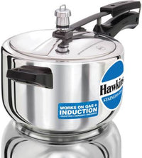 Thumbnail for Hawkins Stainless Steel 4 L Induction Bottom Pressure Cooker (HSS40) - Distacart