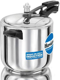 Thumbnail for Hawkins Stainless Steel 6 L Induction Bottom Pressure Cooker (HSS60) - Distacart