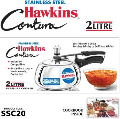 Hawkins Stainless Steel Contura 2 L Induction Bottom Pressure Cooker (SSC20) - Distacart