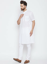 Thumbnail for Even Apparels White Color Pure Cotton Men's Kurta With Band Collar - Distacart