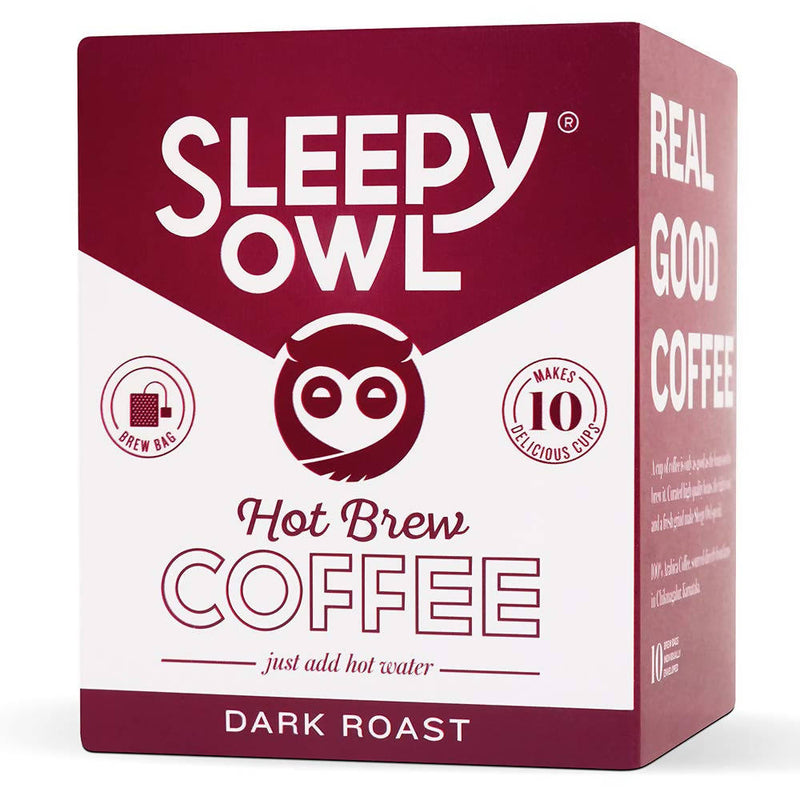 Sleepy Owl Coffee Dark Roast Hot Brew Bags