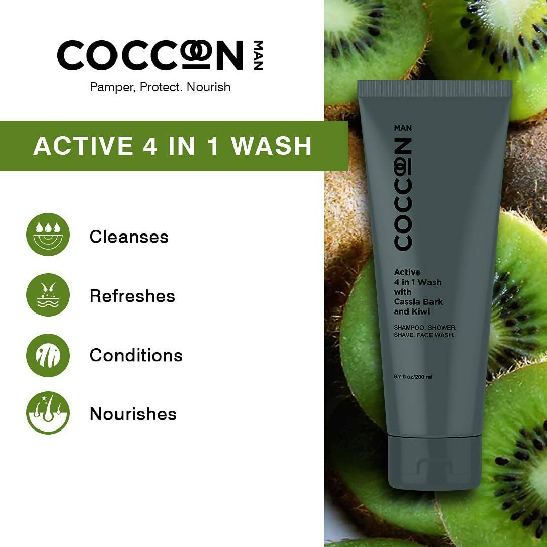 Coccoon Man Active 4 In 1 Wash With Cassia Bark & Kiwi - Distacart