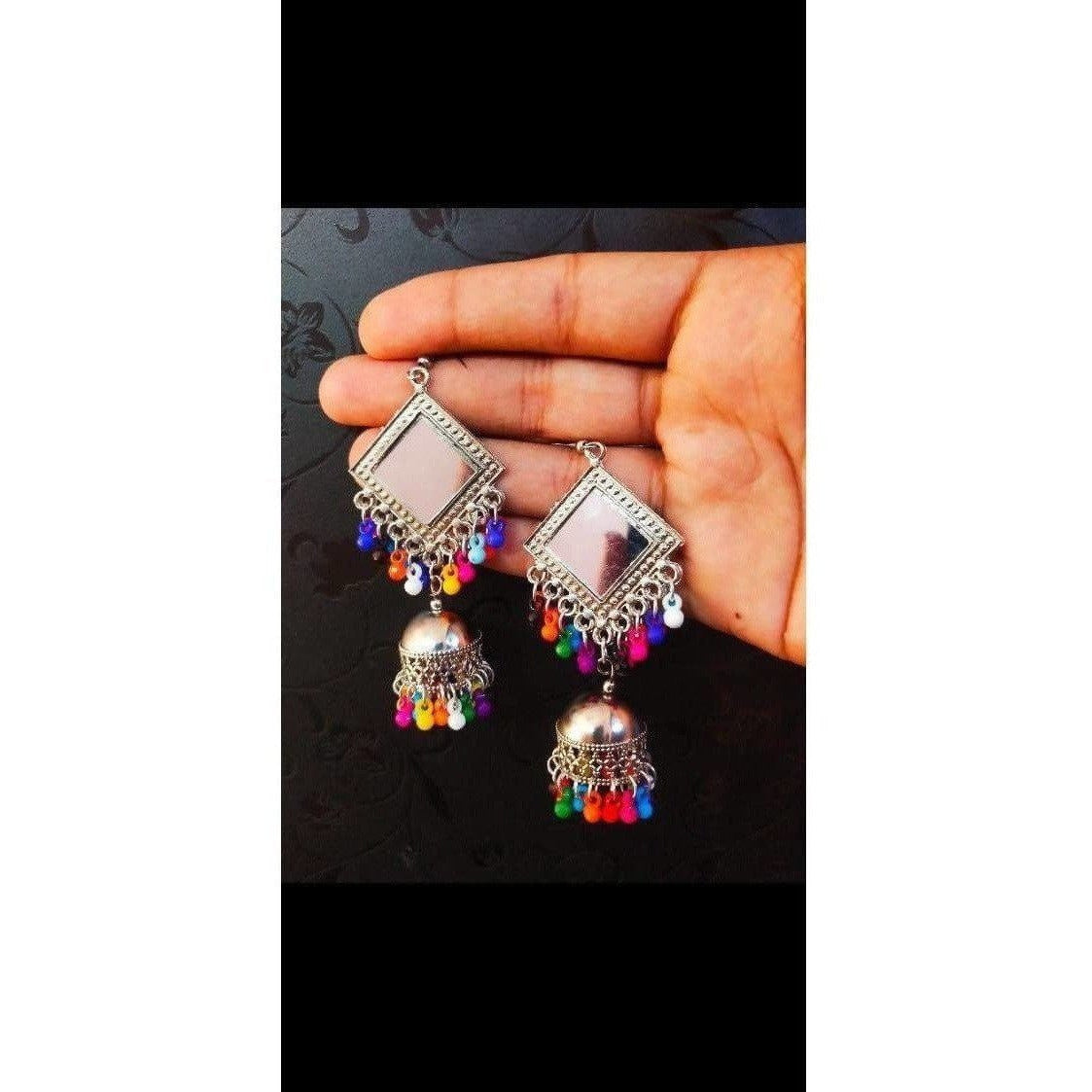 Muskan fancy mirror work multi smart ear ring