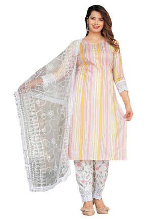 Vamika Lace Work Rayon Multicolor Party Wear/Casual Wear Kurta Set/Suit - Distacart