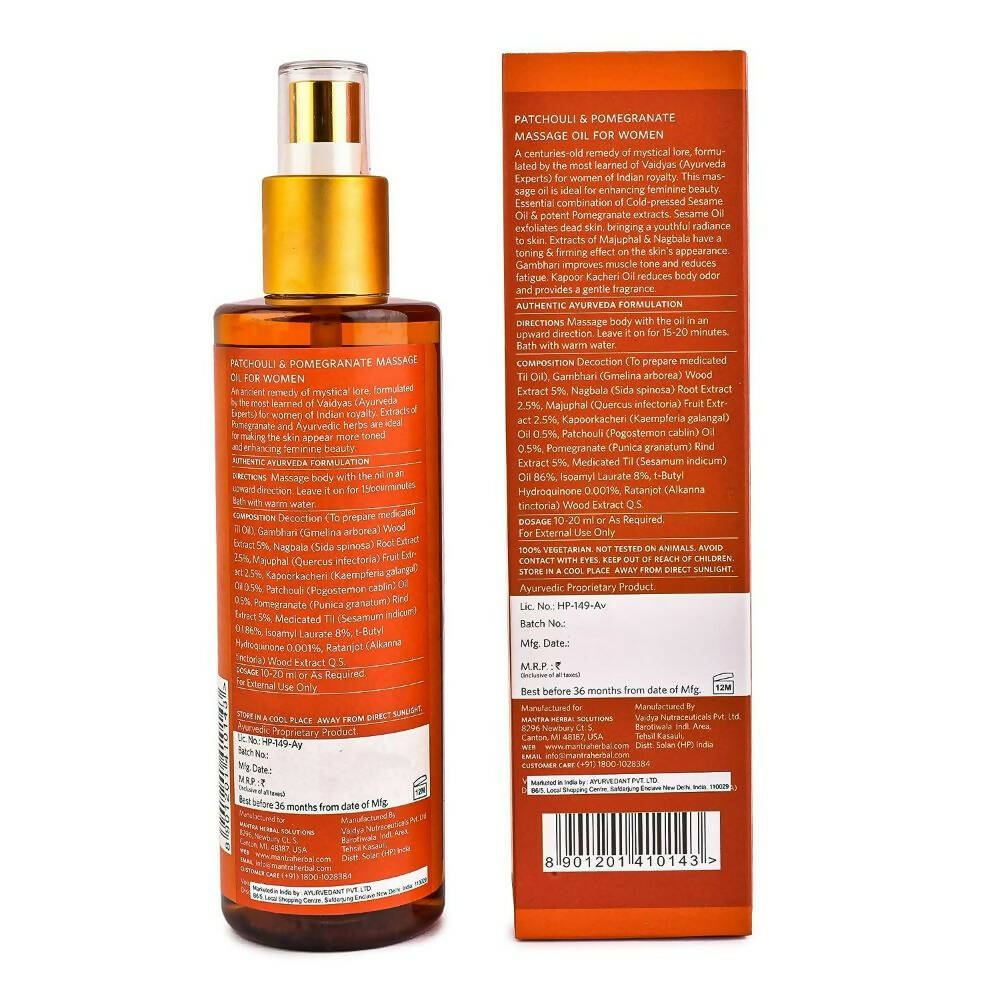Mantra Herbal Patchouli and Pomegranate Massage Oil - Distacart