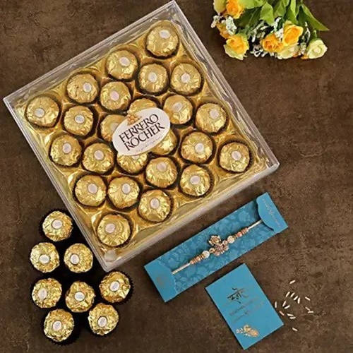 Holy Ganesha Rakhi & 24 Pcs Ferrero Rocher