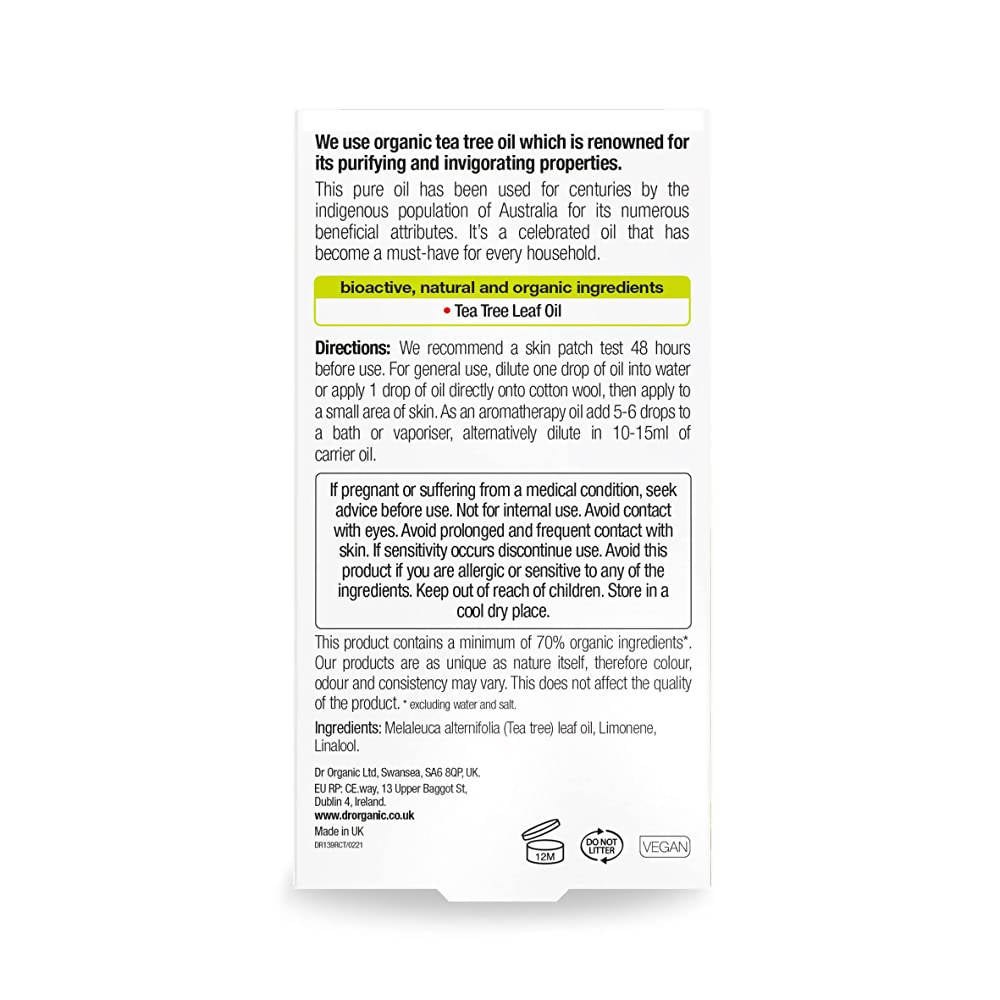 Dr.Organic Tea Tree Pure Oil - Distacart