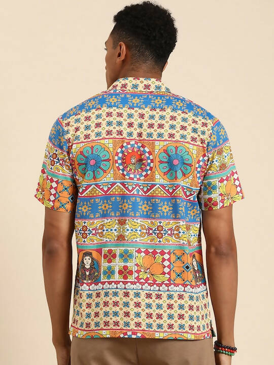 Multicoloured Relaxed Opaque Printed Casual Resort Shirt - Mahotsav - Distacart