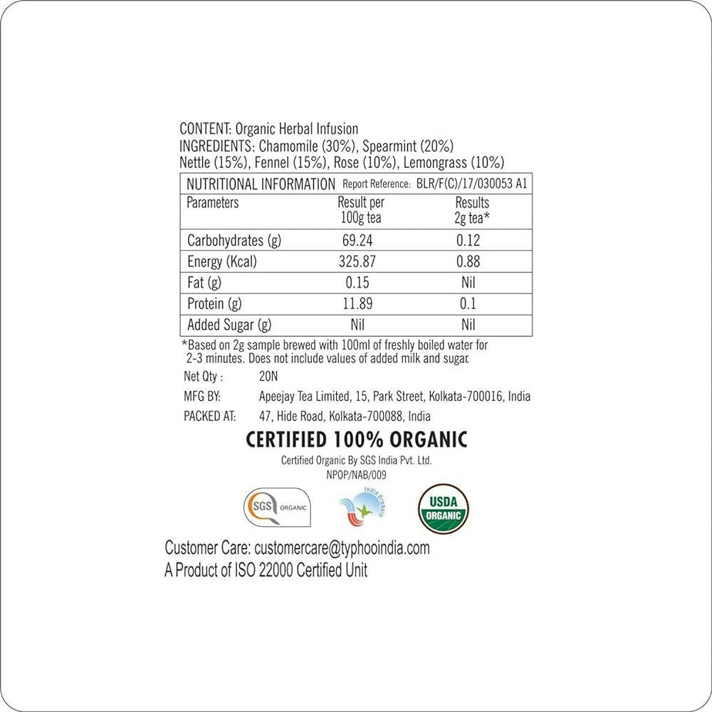 Typhoo Relaxing Organic Night Time Tea Bags - Distacart