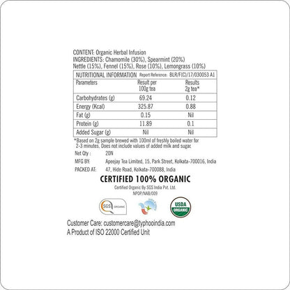 Typhoo Relaxing Organic Night Time Tea Bags - Distacart