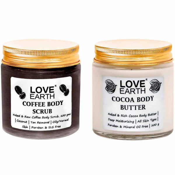 Love Earth Coffee Body Scrub & Cocoa Body Butter - Distacart