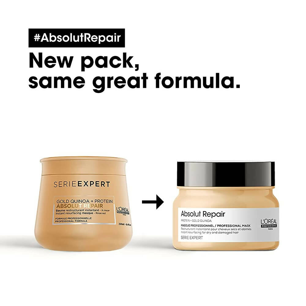 L'Oreal Paris Absolut Repair Hair Mask With Protein & Gold Quinoa - Distacart