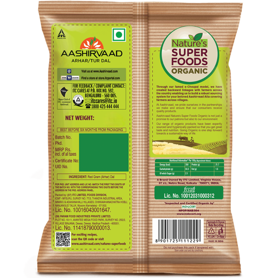 Aashirvaad Nature's Super Foods Organic Tur Dal - Distacart