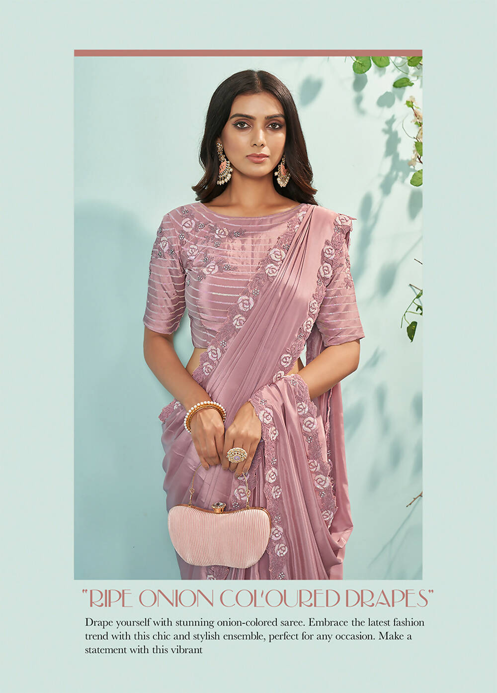 Pink Silk crepe Solid Saree With Unstitched Blouse Piece - Norita Ikshita - Distacart