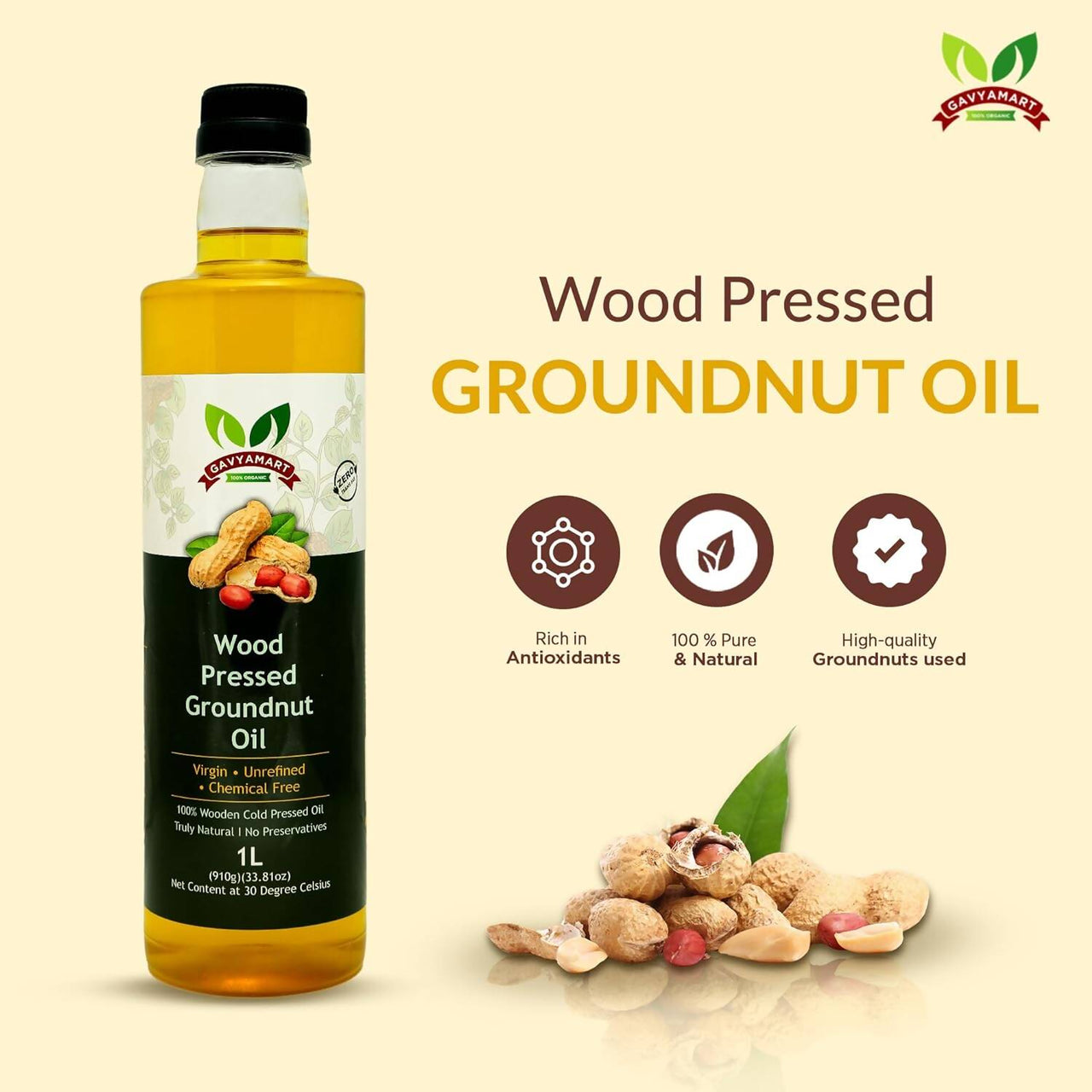 Gavyamart Wood Pressed Groundnut Oil - Distacart