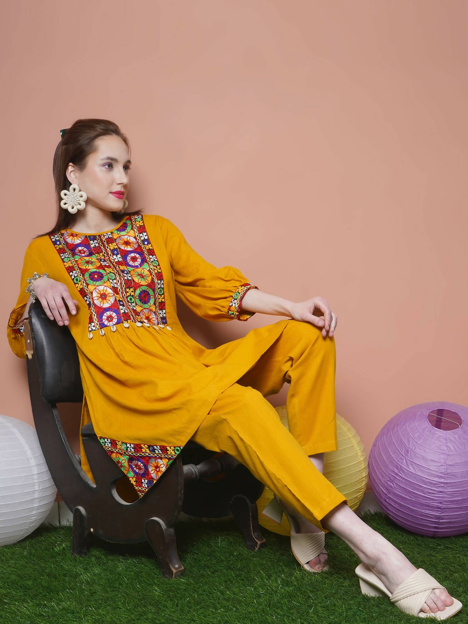 Women Republic Mustard Cotton Kurta Set - Distacart
