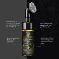 Thumbnail for Khadi Natural Activated Bamboo Charcoal Foaming Face Wash With In- Built Face Brush - Distacart