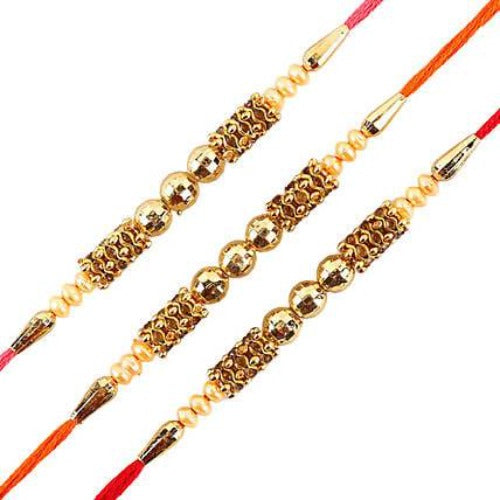 Set of 3 Traditional Pearl Rakhi
